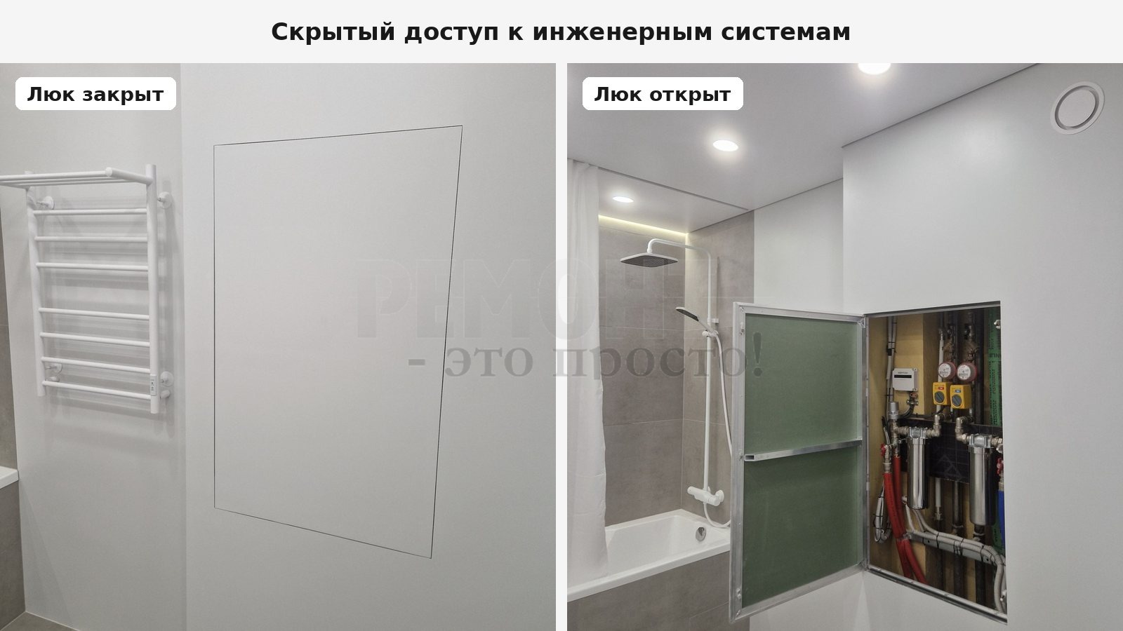 Скрытый, но обслуживаемый инженерный узел